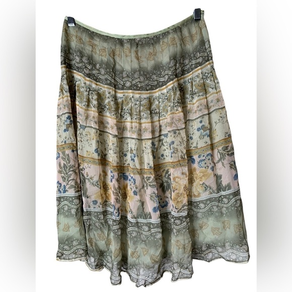 Luciano Dante Dresses & Skirts - Luciano Dante Floral Silk Skirt Size 4 Fairycore Dainty Coquette Gypsy Flowy
